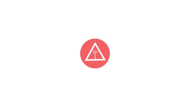 Animációs ikon wifi figyelmeztető jel. Fehér alapon elszigetelve.  - Felvétel, videó