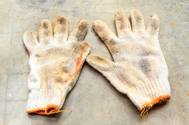 Oude bouw handschoenen, werkhandschoenen - Foto, afbeelding