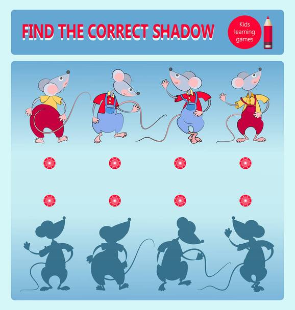 Funny mice. Educational game for kids. - Vector, Image