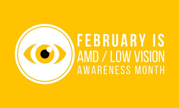 Illustrazione vettoriale sul tema AMD / Low Vision Awareness Month di febbraio
. - Vettoriali, immagini