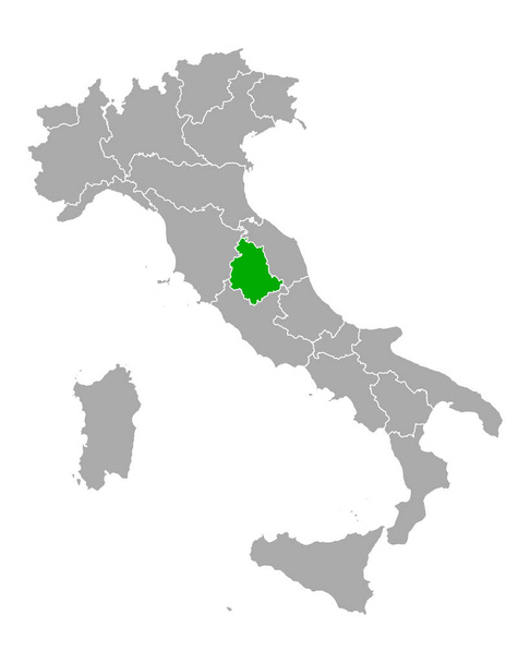 Карта Умбрии в Италии
 - Вектор,изображение