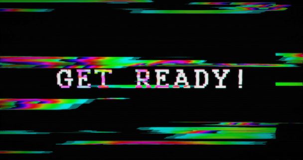 Modern glitch transition with get ready - Photo, Image