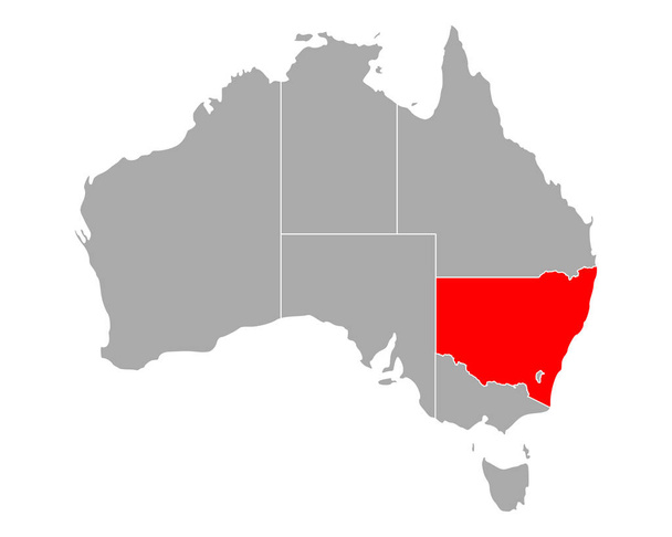 Mapa Nowej Południowej Walii w Australii - Wektor, obraz