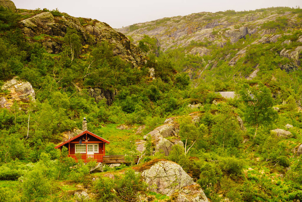 Norwegian country house in mountains. - Photo, Image