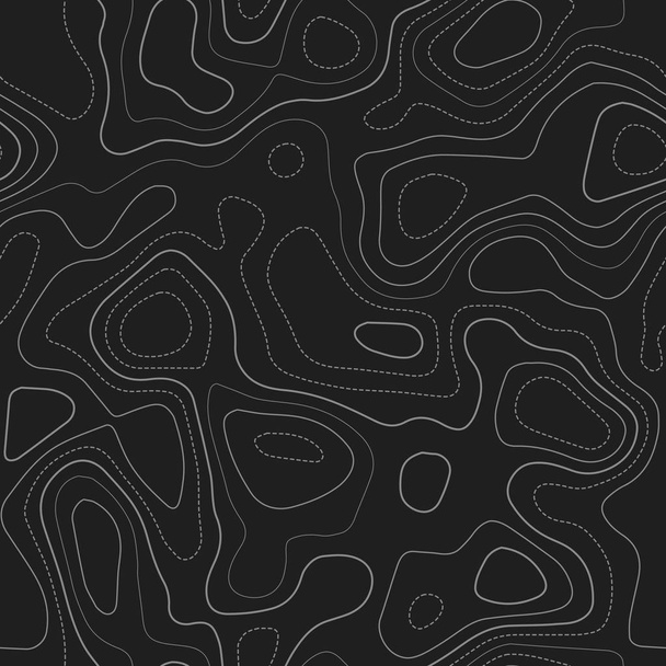 Topographic map Actual topography map Dark seamless design bold tileable isolines pattern Vector - Vector, Image