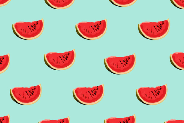 Watermeloen plakpatroon voor bedrukking, textiel, stof, oppervlakteontwerp. Watermeloen achtergrond - Vector, afbeelding