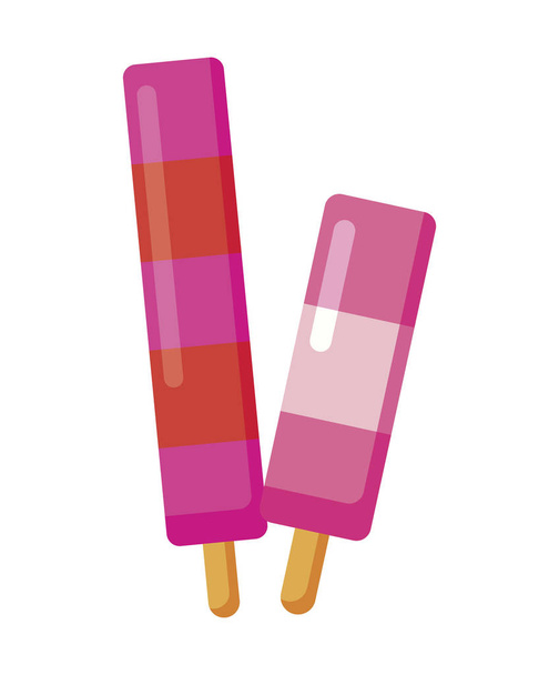 Sweet and frozen popsicles vector design - Vector, Image