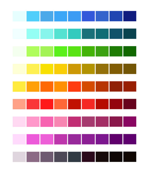 Renk Spektrumu Farklı Renkler. Renkli tablo paleti, Uzunluklar ve - Vektör, Görsel