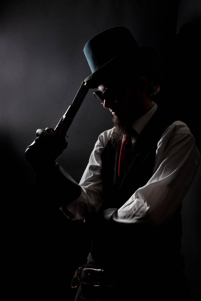 Man in Steampunk style - Фото, изображение
