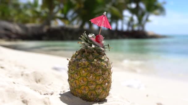 ananász a karibi strandon - Felvétel, videó