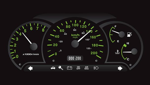 Rpm tachometer automotive dashboard gauge Vector Image
