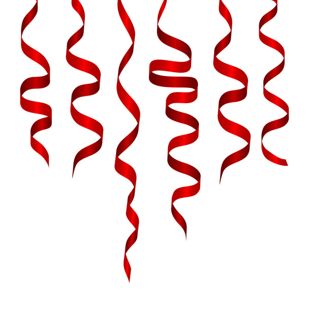 Christmas decoration.red serpentine isolated on white background - Vector, Image
