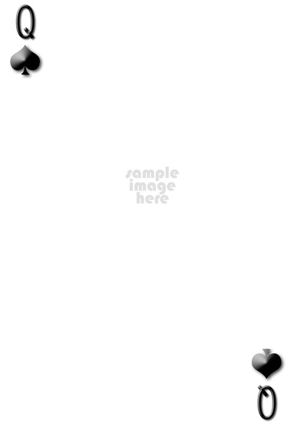 Reina de picas en blanco tarjeta de juego con espacio vacío para la foto
 - Foto, imagen