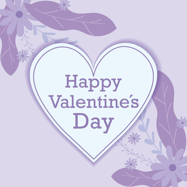 Heart and leaves of valentines day vector design - ベクター画像
