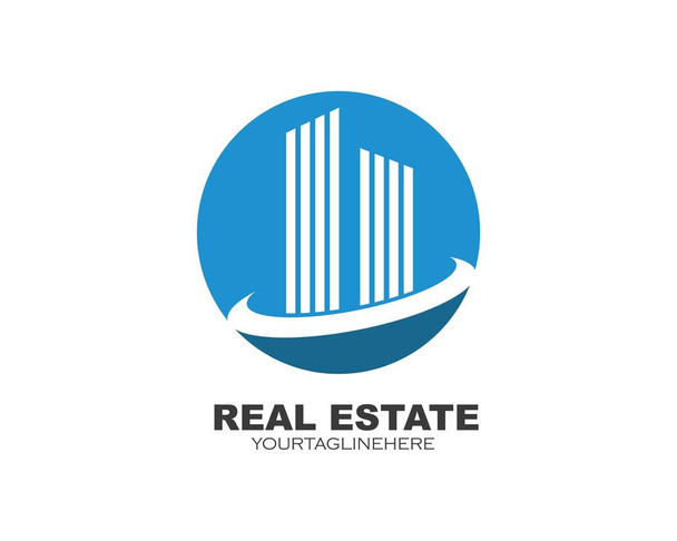 real estate modern city building vector template - Vector, Image
