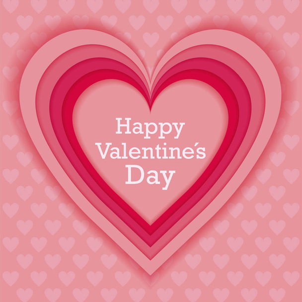 Pink heart of valentines day vector design - Вектор,изображение