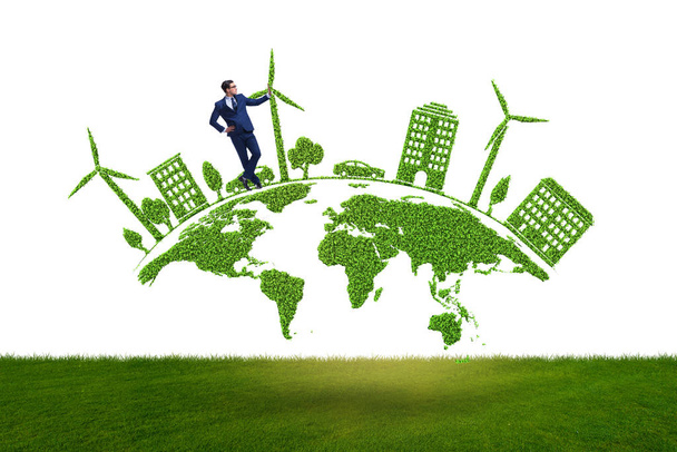 クリーンエネルギーと環境保護の概念 - 写真・画像