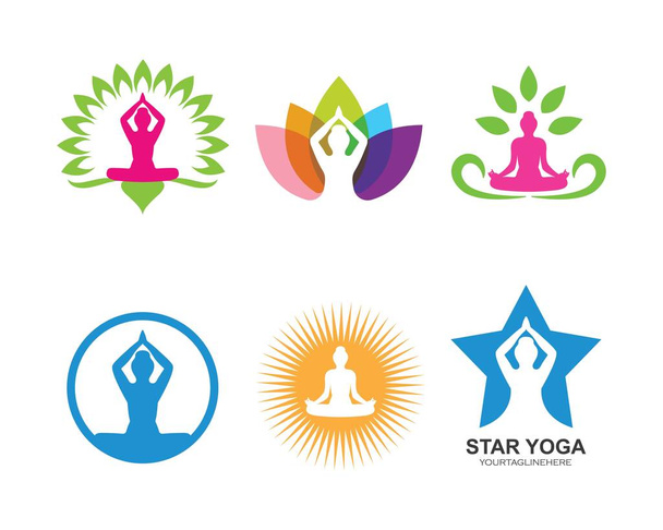 Meditation Logo Vorlage Vektorsymbol - Vektor, Bild
