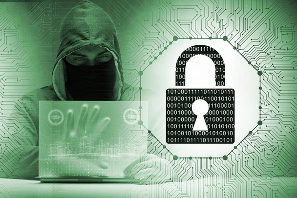 Giovane hacker nel concetto di sicurezza informatica - Foto, immagini