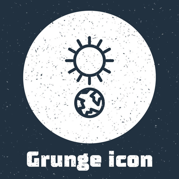 Grunge line Icône solstice isolée sur fond gris. Dessin vintage monochrome. Illustration vectorielle
 - Vecteur, image