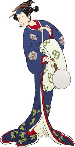  Актер Укиё-э Кабуки женщина 3 - Вектор,изображение