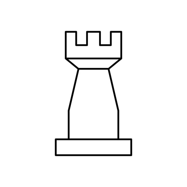 sakk Tower darab az elszigetelt ikon - Vektor, kép