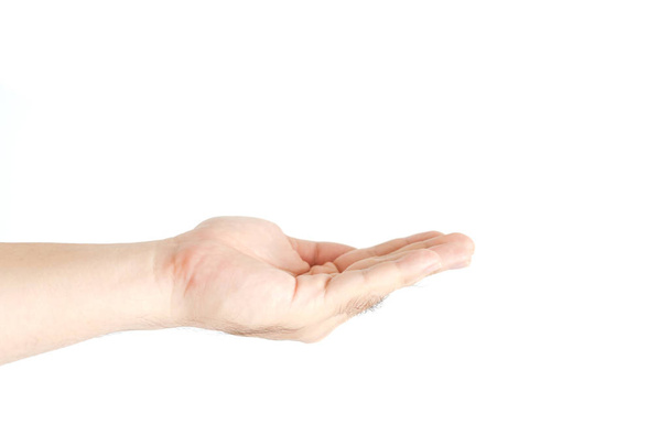 Una mano aislada sobre fondo blanco
 - Foto, Imagen