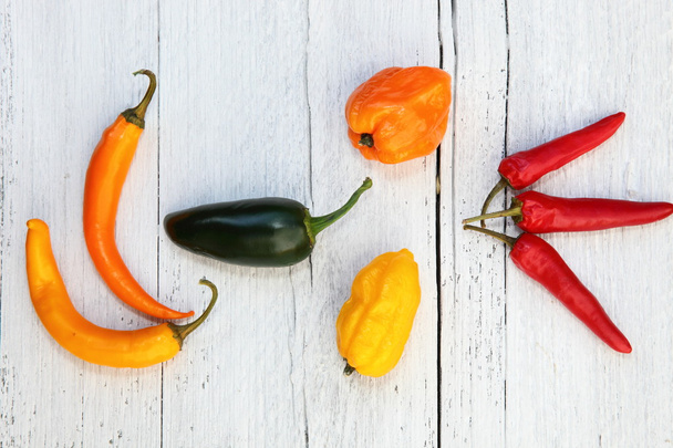 Fresh colourful assorted peppers - Фото, зображення