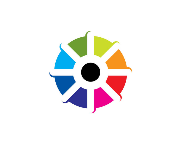 rotação circular arco-íris vault logotipo
 - Vetor, Imagem
