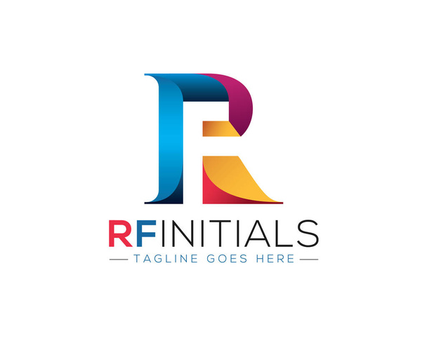 coloré R F logo anagramme initial dans le style 2019
 - Vecteur, image