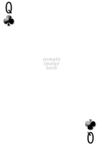 Queen of clubs blank gambling card with empty space for photo - Photo, Image