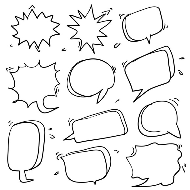 σύνολο της συλλογής ομιλίας φυσαλίδες στο χέρι doodle που στυλ - Διάνυσμα, εικόνα