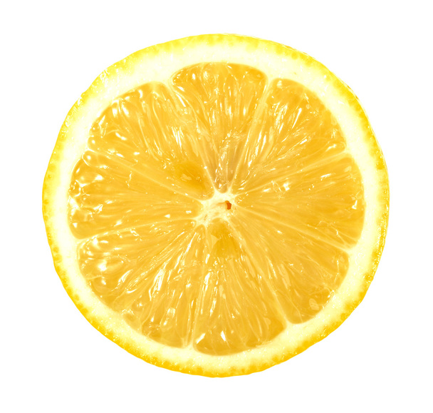 Single cross section of lemon - Foto, afbeelding