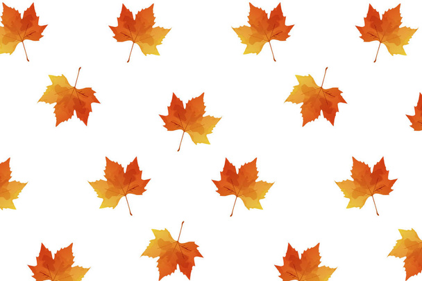Maple leaf pattern on white background for textile, fabric, print, surface design - Vector, Imagen