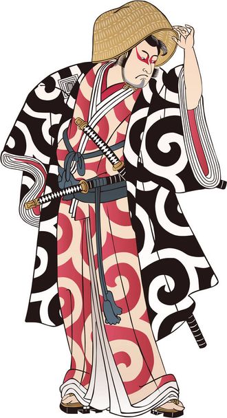 Ukiyo-e Kabuki színész 36 - Vektor, kép