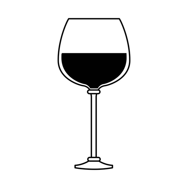 ワイングラスのアイコンフラットデザイン - ベクター画像