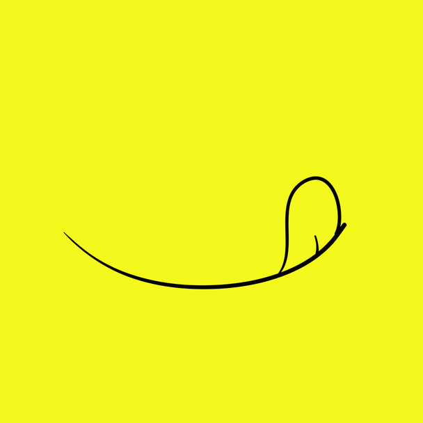 mão desenhada gostoso rosto língua sorriso delicioso ícone logotipo
 - Vetor, Imagem