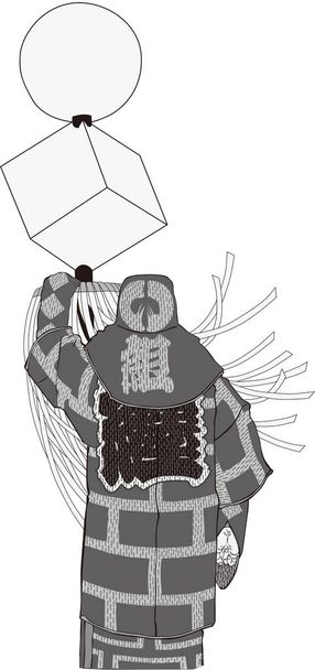 Ukiyo-e Palosammutin 2 Mustavalkoinen
 - Vektori, kuva