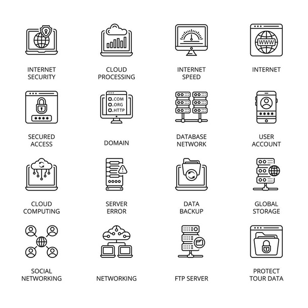  Internet Security Thin Line  icons - fully editable - vector - Vector, Image