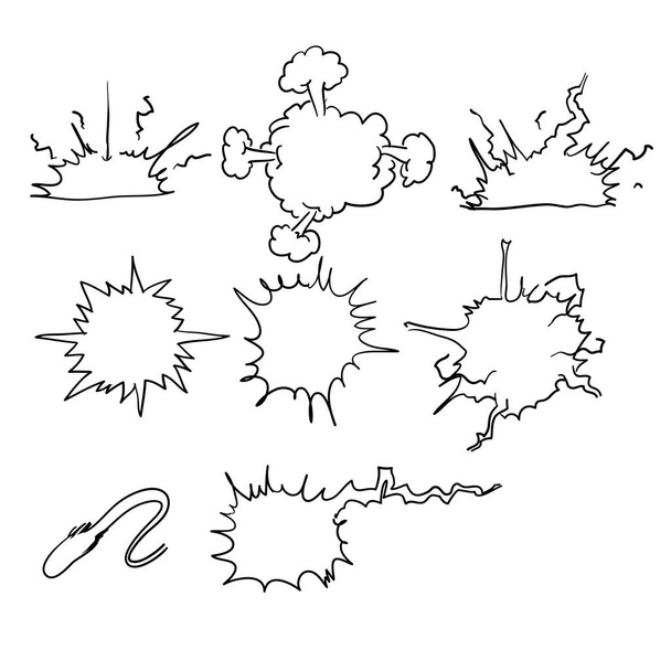 comic ενέργειας έκρηξη doodle ζωγραφισμένα στο χέρι συλλογή στυλ - Διάνυσμα, εικόνα