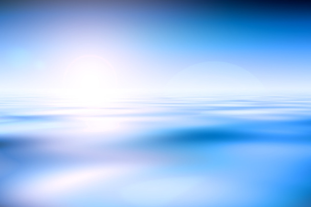 blauwe water en lucht achtergrond - Foto, afbeelding