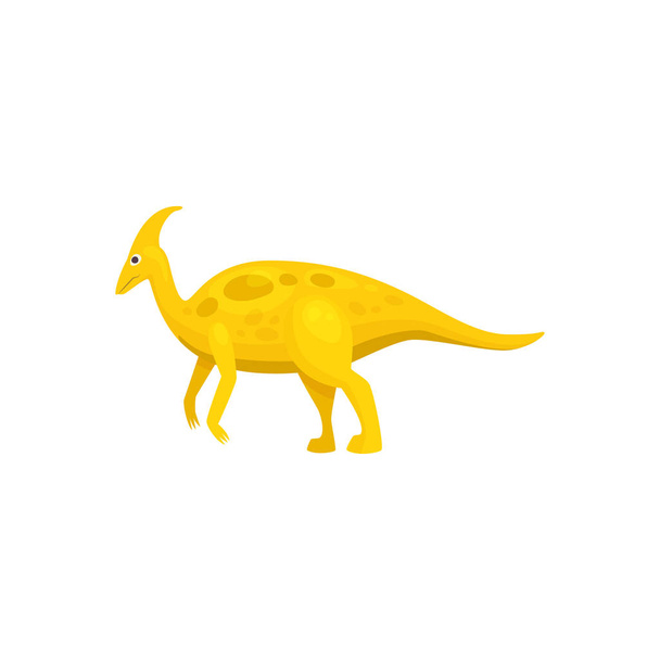 Dinosaurus parasaurolophus geïsoleerde cartoon dier - Vector, afbeelding