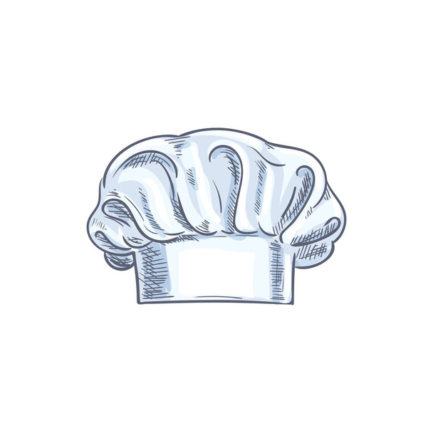 Padeiro, cozinheiro ou cozinheiro chef chapéu esboço isolado
 - Vetor, Imagem