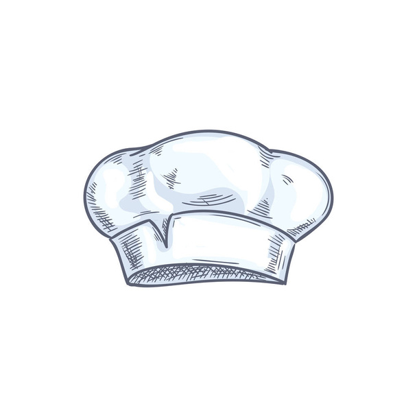 Padeiro, cozinheiro ou cozinheiro chef chapéu esboço isolado
 - Vetor, Imagem