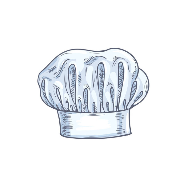 Baker, cocinero o cocinero sombrero de cocinero boceto aislado
 - Vector, Imagen