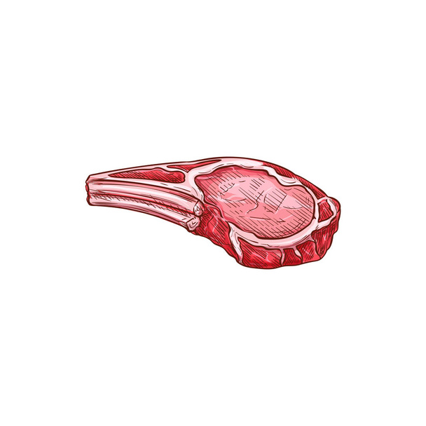 肋骨の骨のアイコンの肉、肋骨のチョップ - ベクター画像