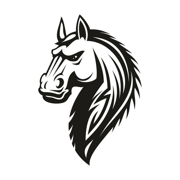 Tribal horse head. Mascot or tattoo - Vector, Image
