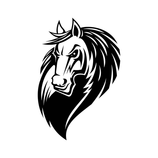 Άλογο ή Mustang ζώο εικονίδιο. Τατουάζ και μασκότ - Διάνυσμα, εικόνα