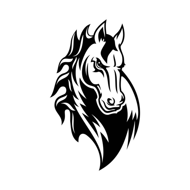 Icono de caballo o animal mustang. Tatuaje y mascota
 - Vector, Imagen