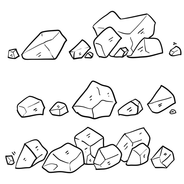 doodle piedra ilustración vector aislado sobre fondo blanco
 - Vector, Imagen